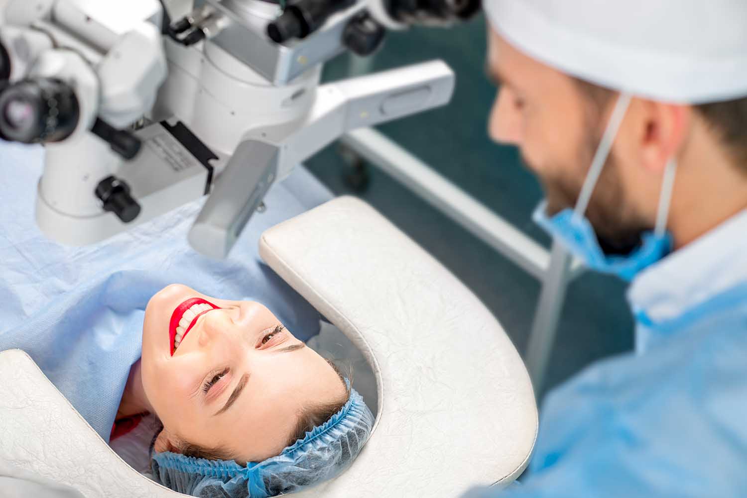 Woman About to Have LASIK Surgery